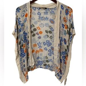 Lucky Brand Women’s OS Creme W/ Multicolored Floral Kimono